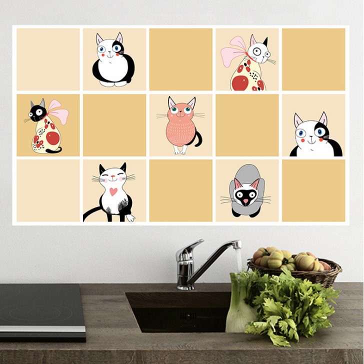 Bộ 3 Giấy dán bếp cách nhiệt, chống dầu mỡ hoạ tiết 45x75cm - màu ngẫu nhiên