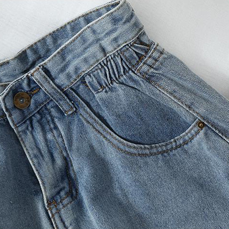 Quần Short Denim Nữ Lưng Cao Dáng Rộng Thời Trang