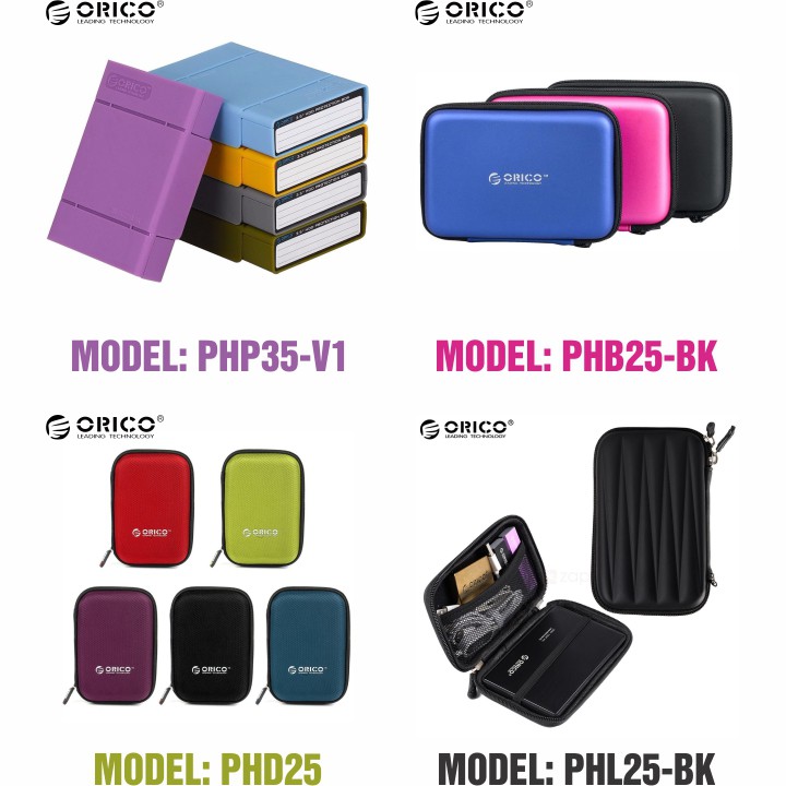4 Model Hộp bảo vệ ổ cứng Orico 2.5”/3.5” – PHP35-V1/PHB25-BK/PHD25/PHL25-BK – Bảo vệ tối ưu cho HDD/SSD