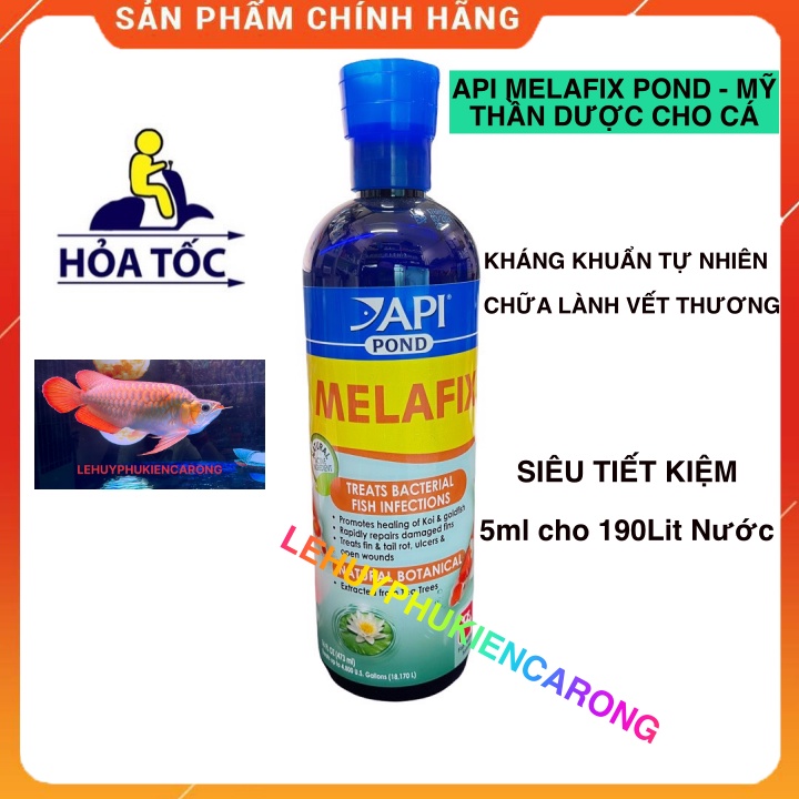 MELAFIX POND Chai 473 + Tặng Ly Thần Dược Trị Nấm Cá Và Diệt Khuẩn Hàng Chính Hãng API MỸ