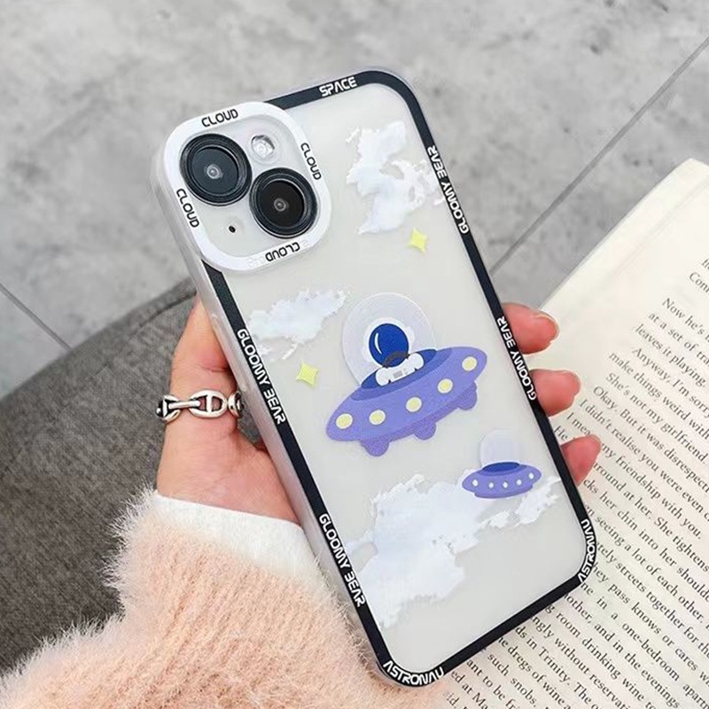Ốp Điện Thoại TPU Silicon Mềm Trong Suốt Hình Phi Hành Gia Cho Iphone 12 13 SE 6 6S 7 8 Plus X XS XR 11 Pro Max