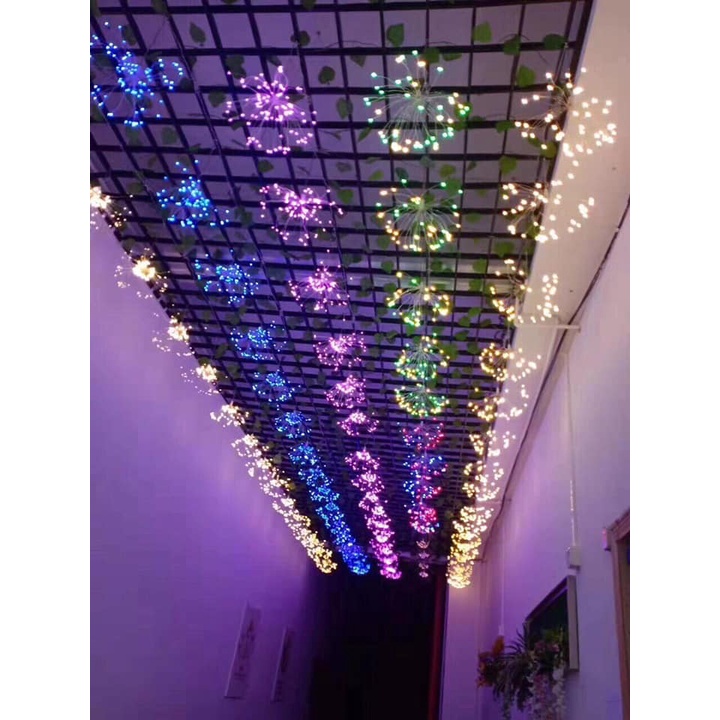 Bộ dây 5 chùm đèn Led pháo hoa firework nhiều màu 3 tầng