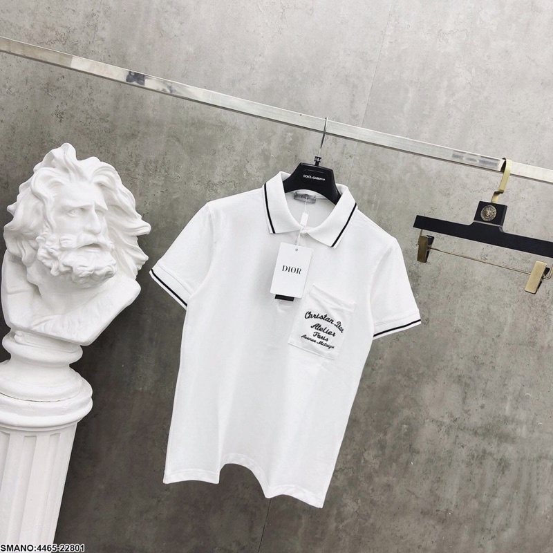 Áo Polo Nam Viền Trắng Túi DIO Cao Cấp - Áo Nam Polo Đơn Giản Siêu Đẹp