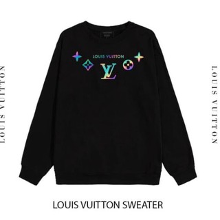 SALE- Áo Sweater phản quang in chữ LV kèm hình stikerr [FREESHIP] Áo sweater dày dặn, áo sweater nam nữ đẹp,áo đôi đẹp