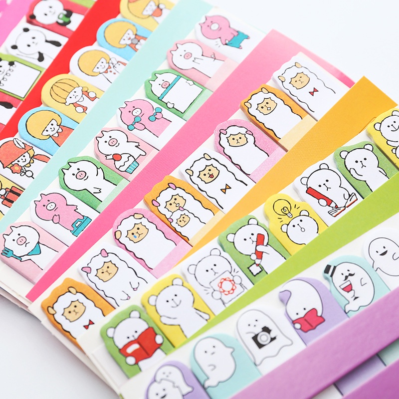 Bộ 120 Giấy đánh dấu trang hoạt hình siêu cute  - 120 sheets stick marker - Giao mẫu ngẫu nhiên