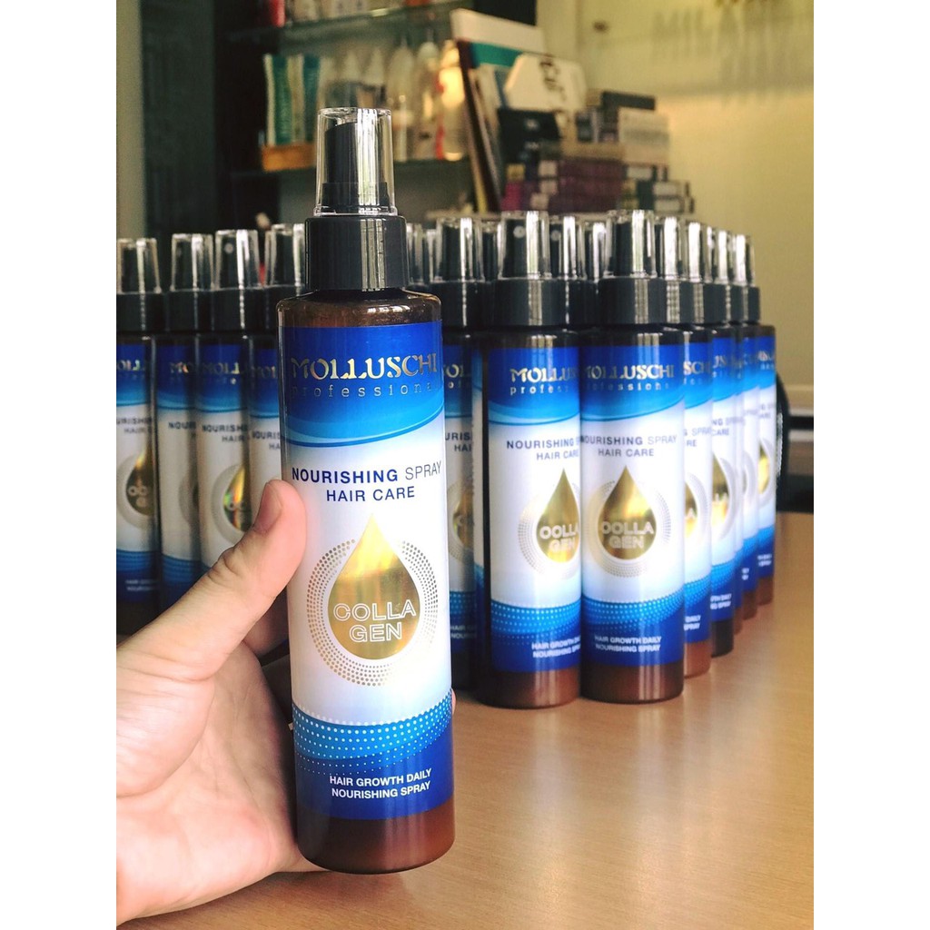 Xịt Dưỡng Chăm Sóc Tóc Collagen MOLLUSCHI Chăm Sóc Tóc Hư Tổn Sau Uốn Nhiệt/Nhuộm Dung Tích 220ml