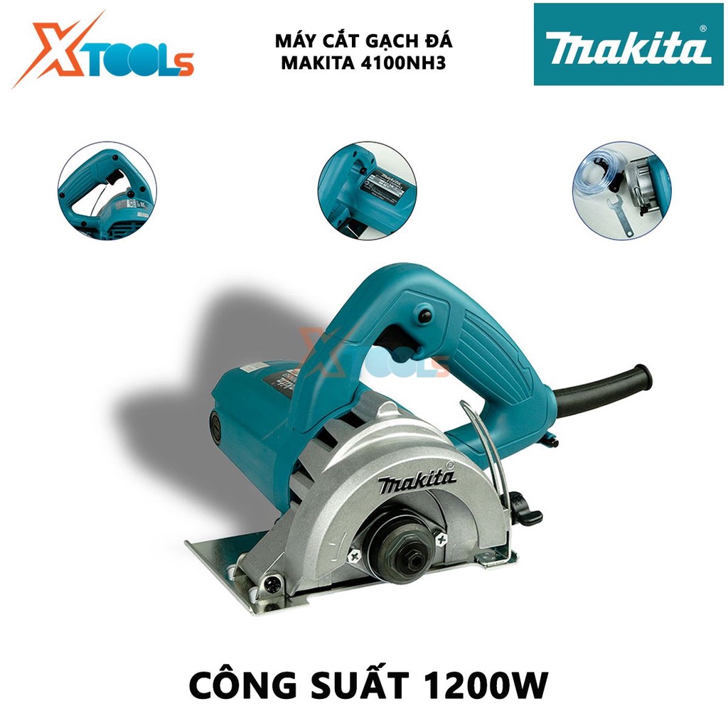 Máy cắt gạch 110mm MAKITA 4100NH3 | Máy cắt đá Công xuất: 1275W Cắt tối đa: 32mm, dùng để cắt các loại bê tông [XTOOLS]