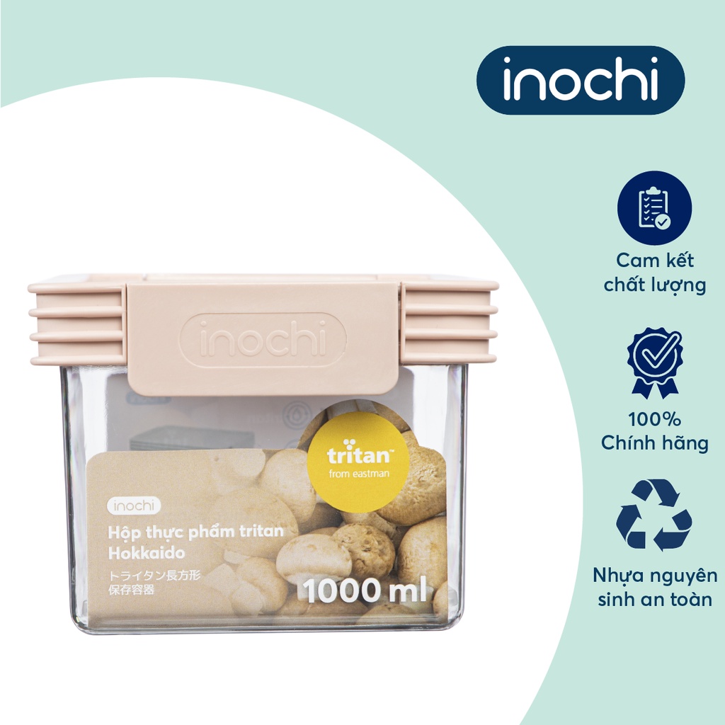 Bộ 2 hộp thực phẩm tritan chữ nhật Inochi- Hokaido 1000-2000ml