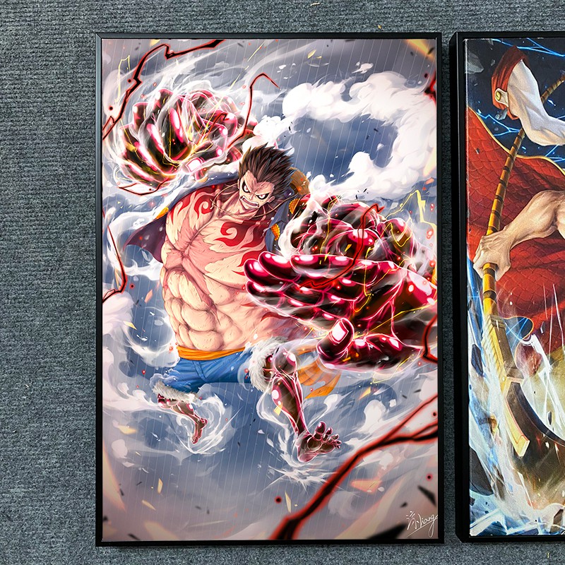 Tranh Luffy Gear 3 Trang Trí Gian Phòng, Chất Liệu Vải Canvas, Có Khung Composite