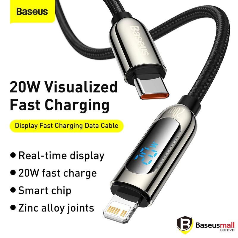 Cáp Sạc Nhanh Tích Hợp Màn Hình Led Baseus Display Fast Charging Data Cable Type-c To Ip 20w