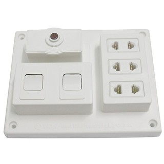 Táp Lô Giả Âm Bảng Điện Nổi Lioa 2 Công Tắc 3 Ổ Cắm B-CB15A2C