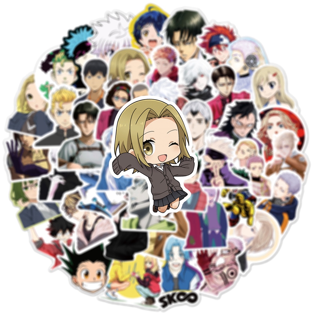 Set 50/25/10 Nhãn Dán Trang Trí Điện Thoại/Va Li/Laptop Họa Tiết Graffiti Anime