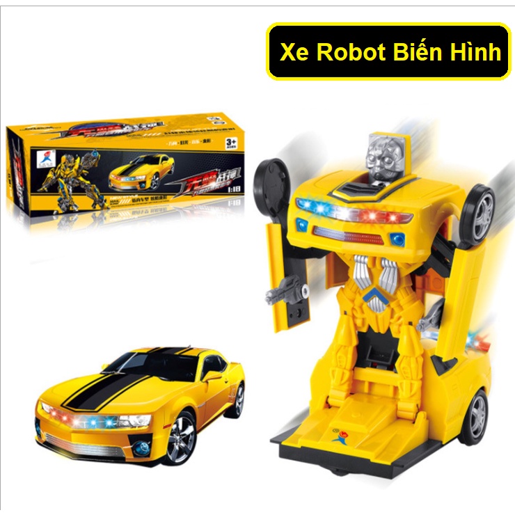 Đồ Chơi Mô Hình Xe Hơi Biến Hình Robot Bumblebee Xài Pin Phát Nhạc quà tặng cho bé