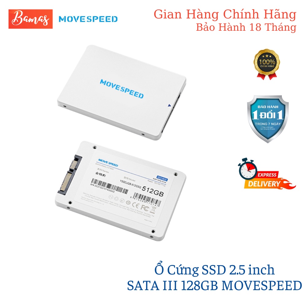 Ổ Cứng SSD 128GB MOVESPEED 2.5&quot; SATA III YSSDM-256GN2000 Dành Cho Máy Tính, Laptop, Macbook, iPad