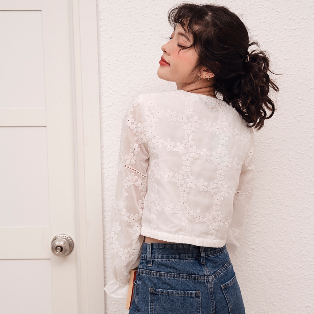 BLEUBIRD Áo thô ren Noah Top