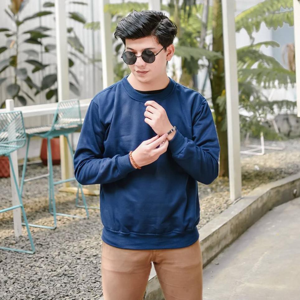 Áo Sweater Màu Trơn Size L-Xl-Xxl Thời Trang Cho Nam Nữ