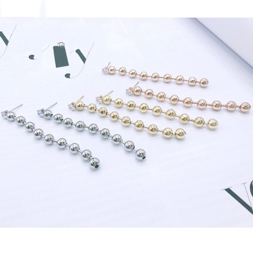 Bông Tai Nữ Chuỗi Bi Dài Titan Ko Đen TT 2906