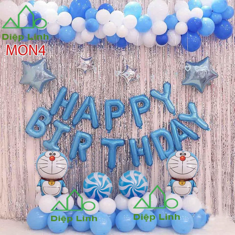 Set trang trí sinh nhật Doremon cho Bé Trai - Combo trang trí sinh nhật, Trang trí thôi nôi