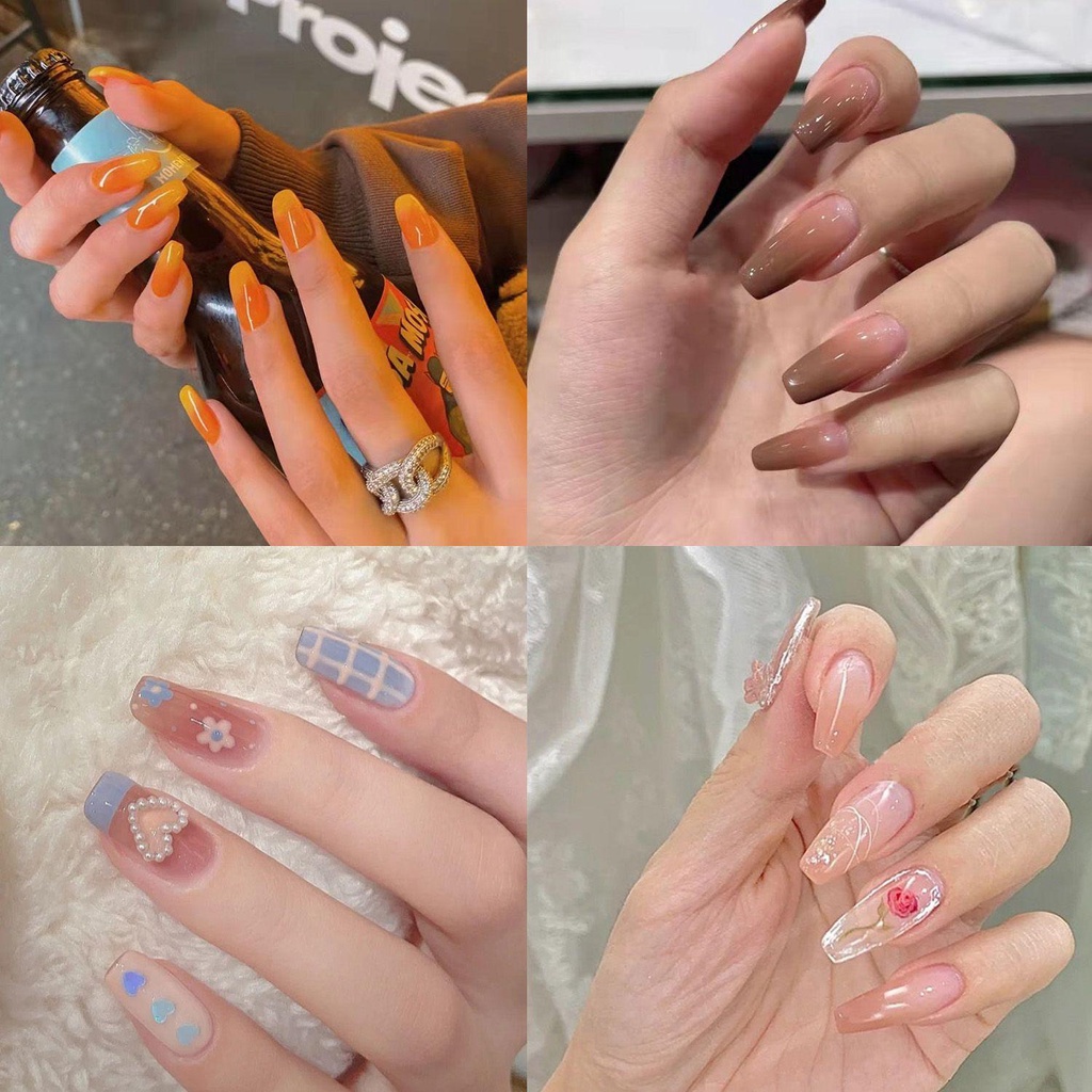 Hộp 24 Móng Tay Giả Múa Ba Lê Trang Trí Nghệ Thuật