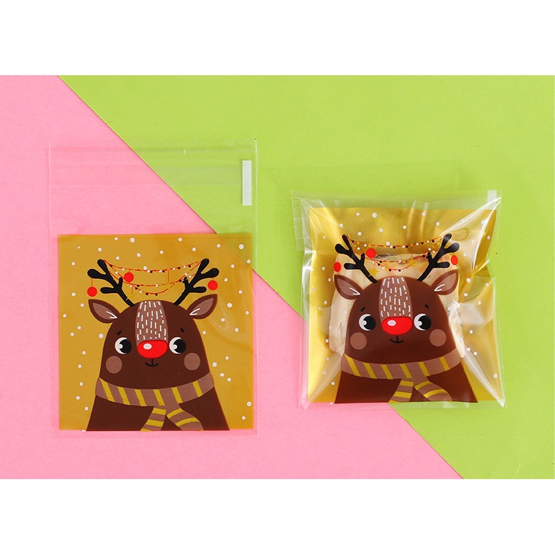 Set 7 * 7 Túi Đựng Bánh Kẹo Giáng Sinh Xinh Xắn