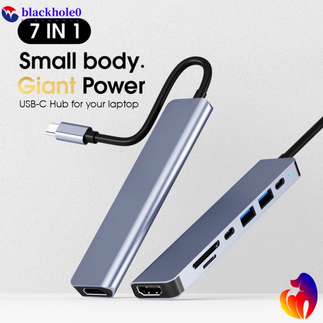 Hub chuyển đổi 7 trong 1 USB C sang 4k Hdmi Type C Dj1013 thích hợp cho Macbook Pro/Air iPad Xps
