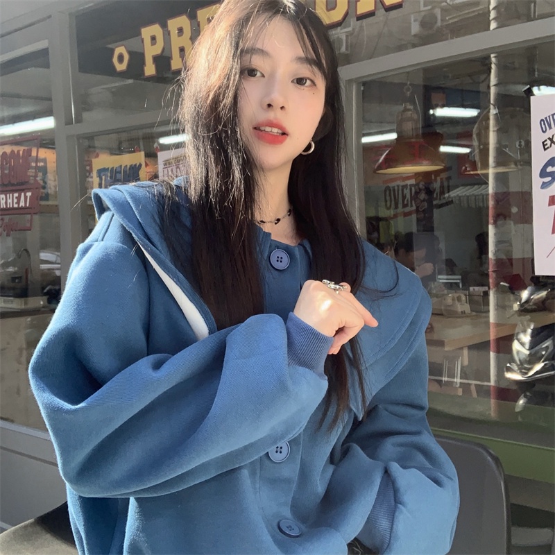 Áo khoác cardigan ZHELIHANGFEI tay dài cổ búp bê eo cao phong cách Nhật Bản ngọt ngào cho nữ