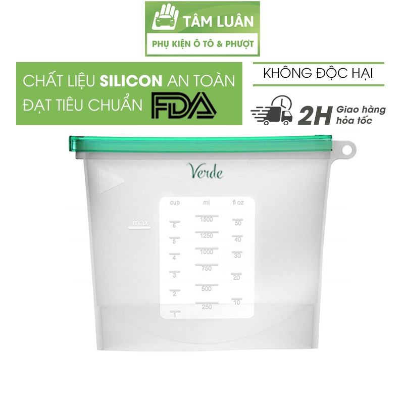 Túi silicon đựng thực phẩm Verde, đạt tiêu chuẩn FDA, an toàn không độc hại, sử dụng được ở nhiệt độ cao.