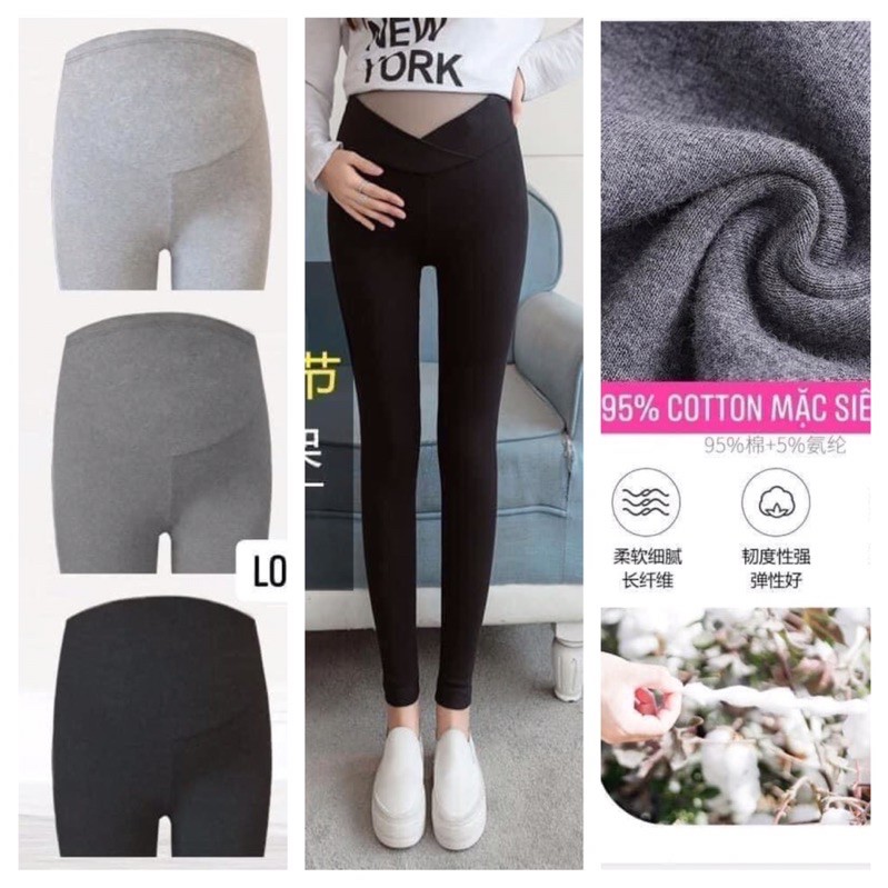 bán lẻ = giá sỉ quần legging bà bầu cạp chéo