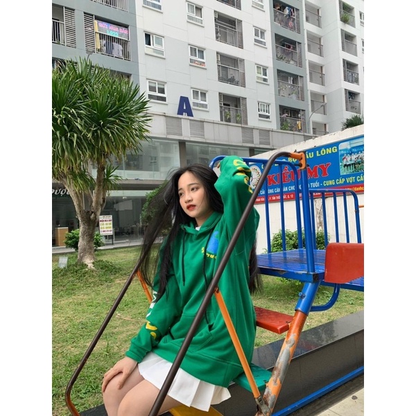 [sẵn] Áo Hoodie Form Rộng Xanh Rêu APPALLED PQK [nam nữ mặc ] | BigBuy360 - bigbuy360.vn