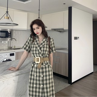 váy sơ mi kẻ caro vintage