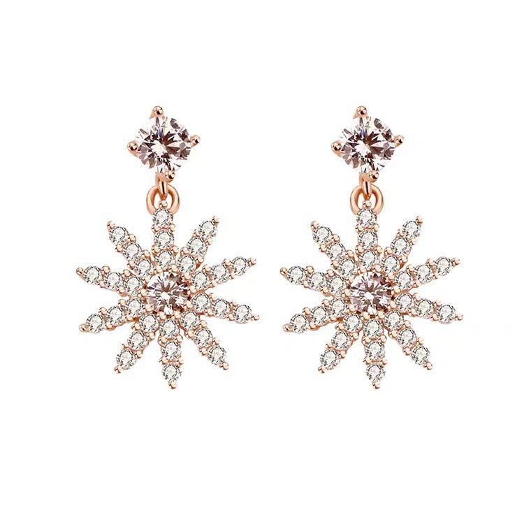 Khuyên tai bạc nữ Mon Lilas Mặt Hoa Tuyết Đính Đá K092003