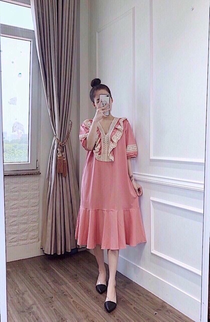 ( Ảnh thật + Video ) Váy suông cotton đuôi cá đáp ren | BigBuy360 - bigbuy360.vn