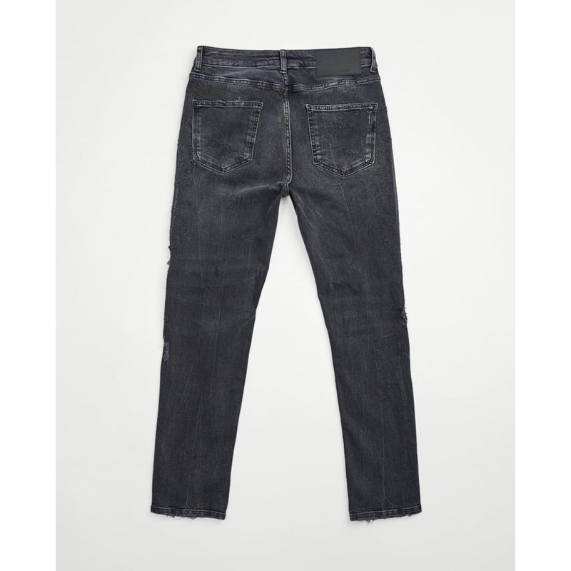 Quần jean Zara authentic RIPPED SKINNY WITH STITCHING DETAIL