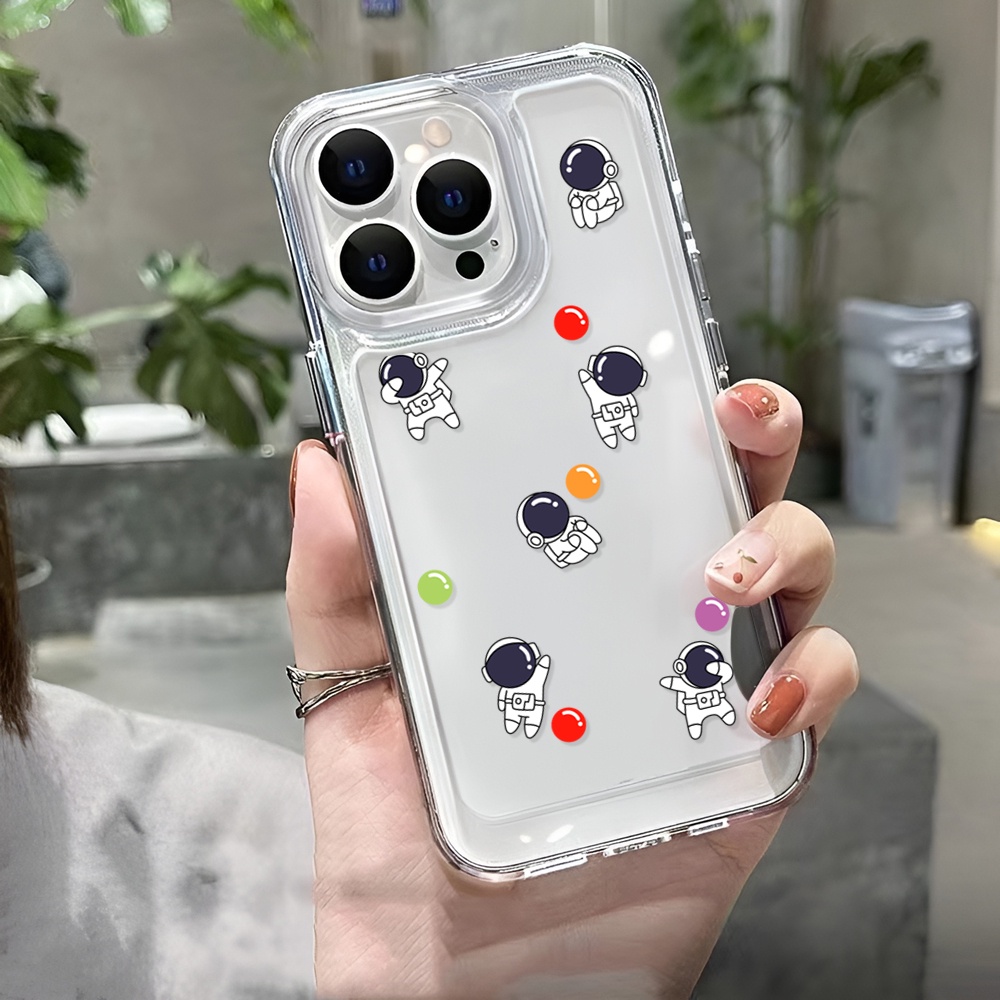 Ốp Điện Thoại Trong Suốt In Hình Phi Hành Gia Hoạt Hình Cho iphone 14 Plus 11 13promax 12 7Plus X XS Max