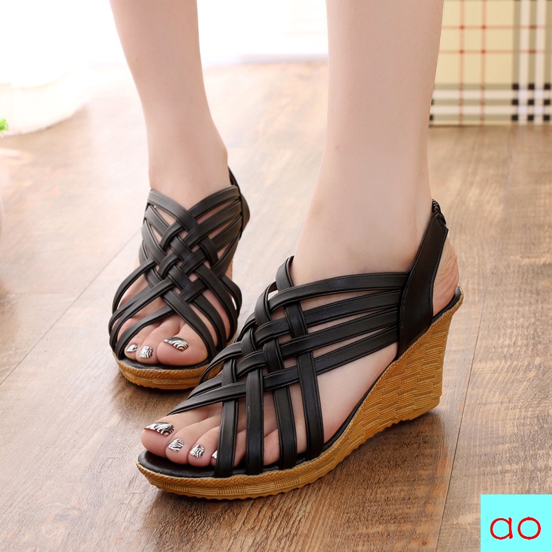 Giày Sandal Đế Xuồng Cao Phong Cách Hàn Quốc Thời Trang Mùa Hè Hàng Mới 2022 Dành Cho Nữ