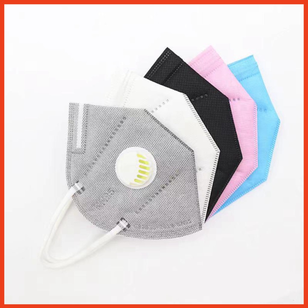 Khẩu Trang KN95 Có Van Thở 5 Lớp Than Hoạt Tính Chống Bụi Mịn Hàng Quảng Châu Cao Cấp