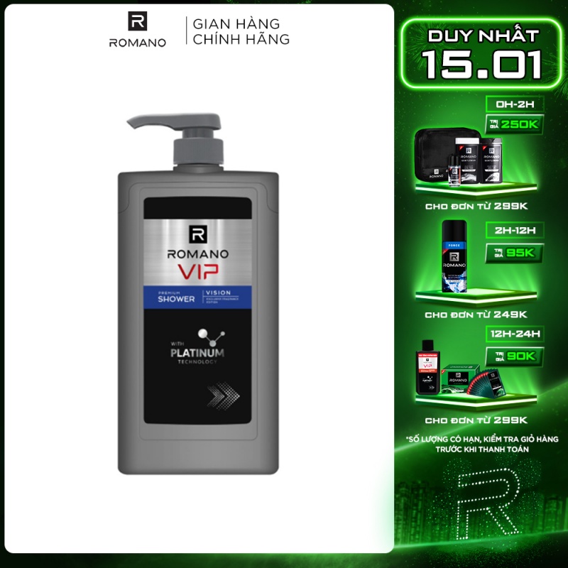 Sữa tắm cao cấp Romano Vip 650g Vision