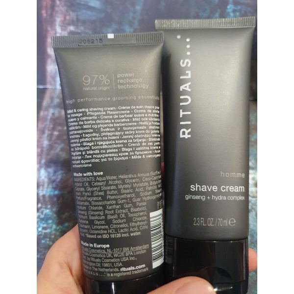Kem cạo râu mềm min dành cho Nam the rituals of shave cream  - travel