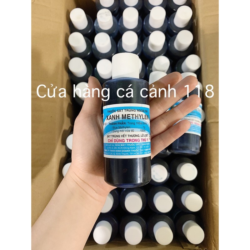 Dung dịch XANH METHYLEN trong ngừa và phòng bệnh cho cá cảnh - Sát khuẩn ngoài da 100ml ]