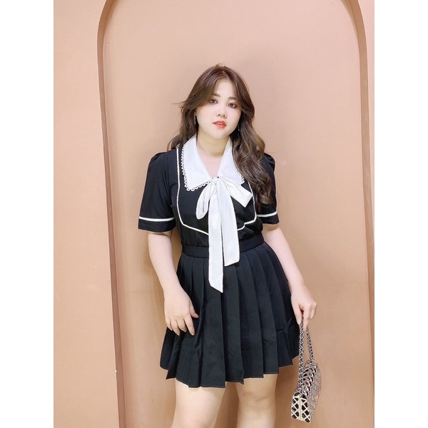 [ SALE XẢ ÁO KIỂU BIGSIZE THIẾT KẾ]phối nơ trắng Hottrend | BigBuy360 - bigbuy360.vn