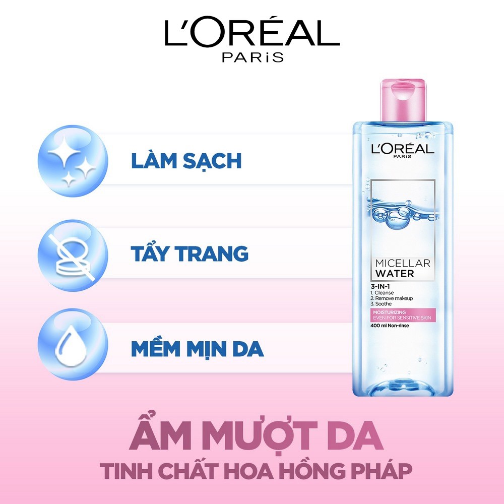 Nước tẩy trang cho mọi loại da L'Oreal Paris 3-in-1 Micellar Water | BigBuy360 - bigbuy360.vn