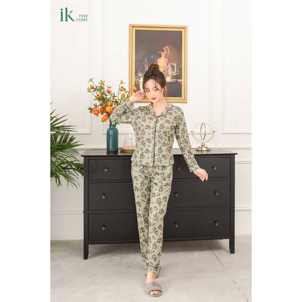 Bộ mặc nhà IK Pijama áo dài tay quần dài cotton 0171 Giá 698.000đ