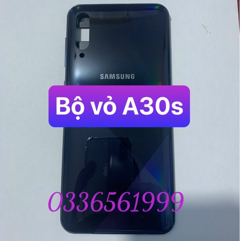 bộ vỏ samsung A30s (SM-A307) - gồm lưng,sườn,phím,benzen,cụm kính camera