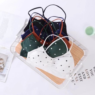 Bra cotton chấm bi dây lưng chéo