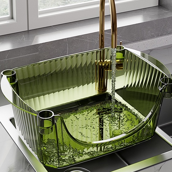 Kệ Đựng Đồ phòng tắm Nhà Bếp Acrylic Đa năng Trong Suốt Nhiều Tầng Có Bánh Xe Đẩy Tiện Dụng