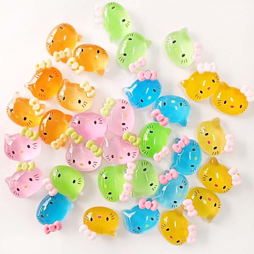 MOCHO Phụ Kiện Trang Trí Móng Tay Hình Mèo Kitty 3D Bằng Nhựa Resin Dễ Thương