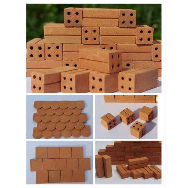 (1 Viên) Gạch Mini Đất Sét Nung Xây Tiểu Cảnh Mô Hình Nhà DIY, Bể Cá Thuỷ Sinh