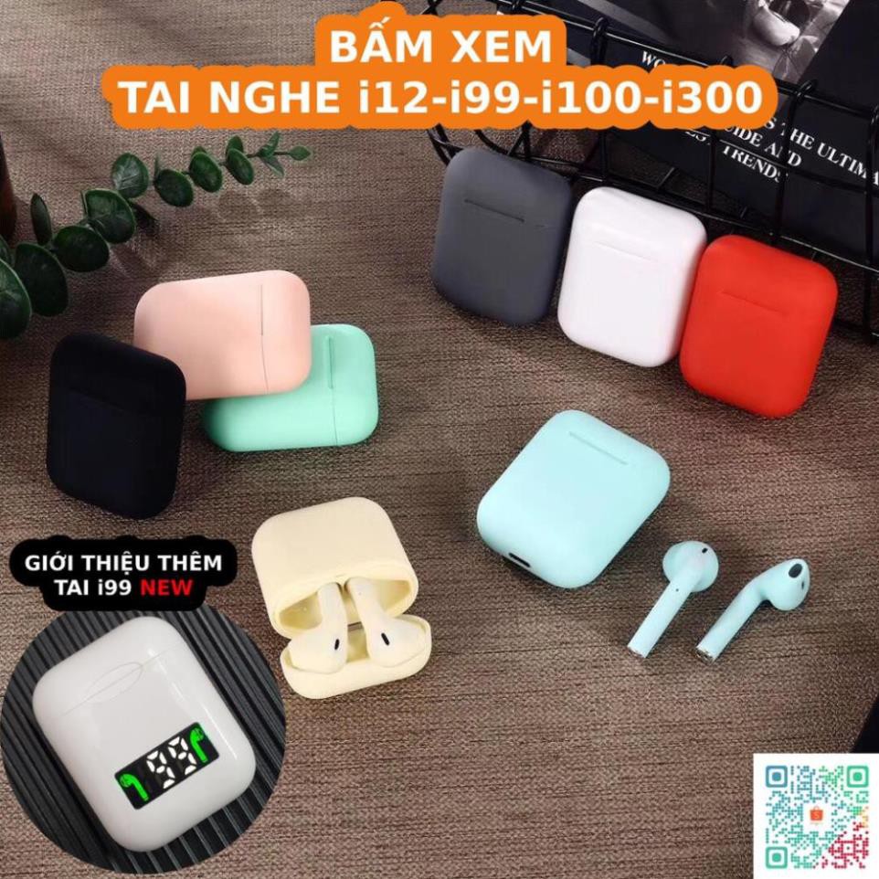 Tai Nghe Không Dây Bluetooth 5.0 TWS Airpods 2 I12 Inpod - Phiên Bản Cảm Ứng Nhạy - Âm Thanh 3D 2021