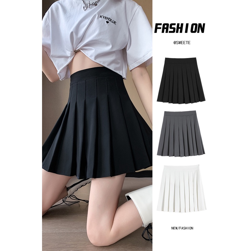 Chân váy ngắn dáng chữ A NRVP lưng cao màu sắc xinh xắn phong cách Hàn Quốc