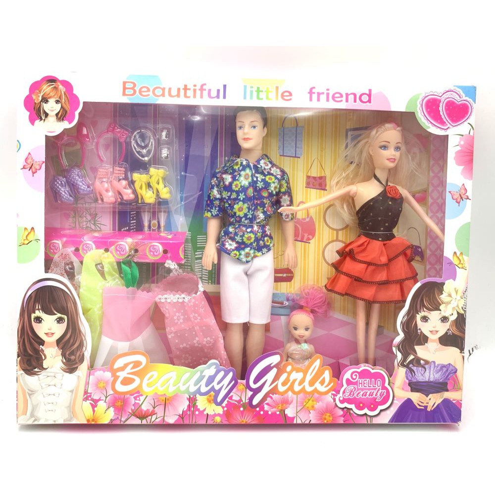 Bộ đồ chơi búp bê barbie thay đồ cho bé